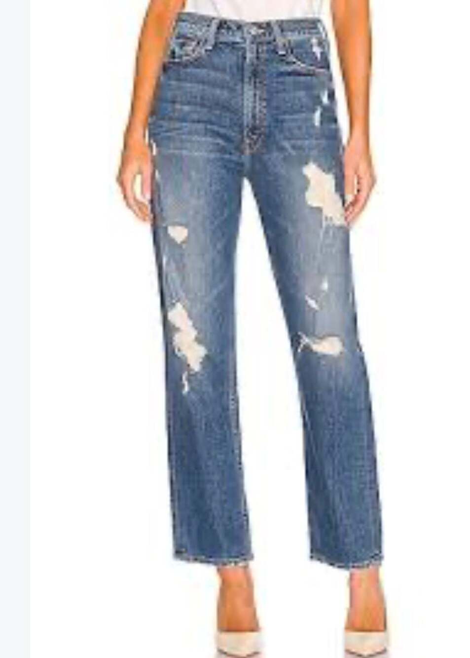 NWT MOTHER High Waisted Study Hover Straight Leg Jeans, Sz 29